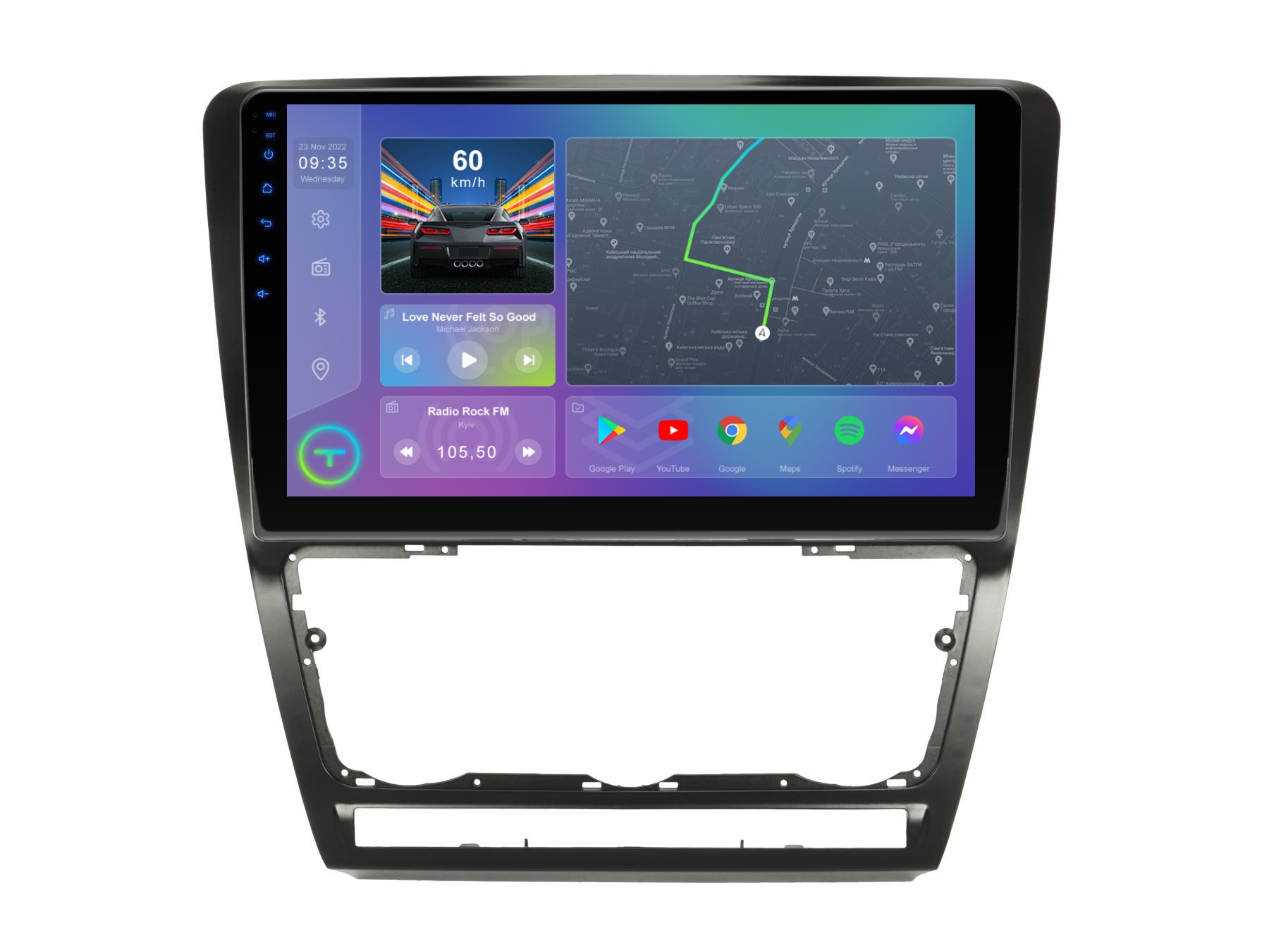 Штатна магнітола Torssen Skoda Octavia A5 08-13 black F10332 4G Carplay
