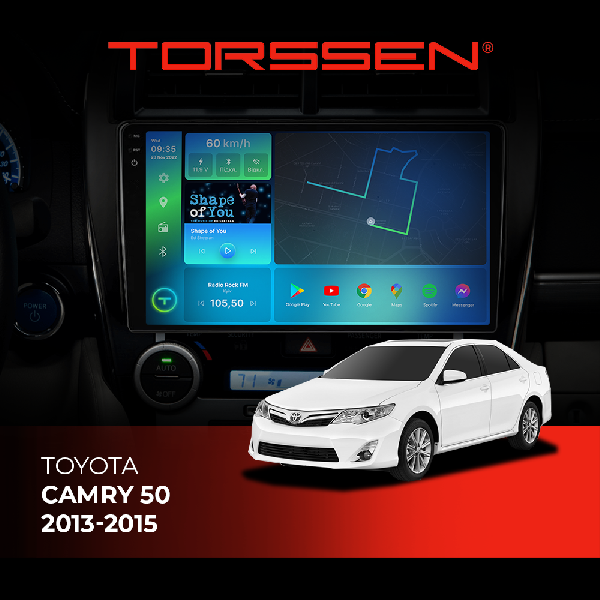 Штатна магнітола Torssen 2K Toyota Camry 50 2013-2015 F9432 4G Carplay DSP з кнопками