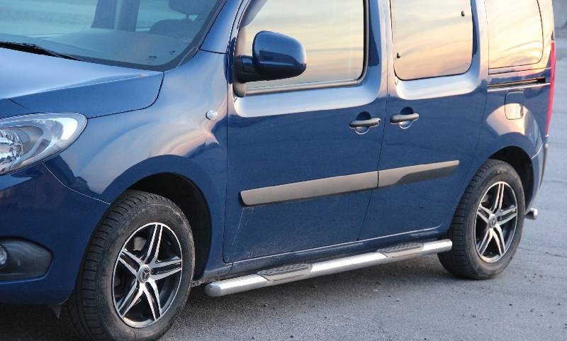 Бічні труби (2 шт., нерж.) 51мм, дога база, без пластикових вставок Mercedes Citan 2013-2021 рр.