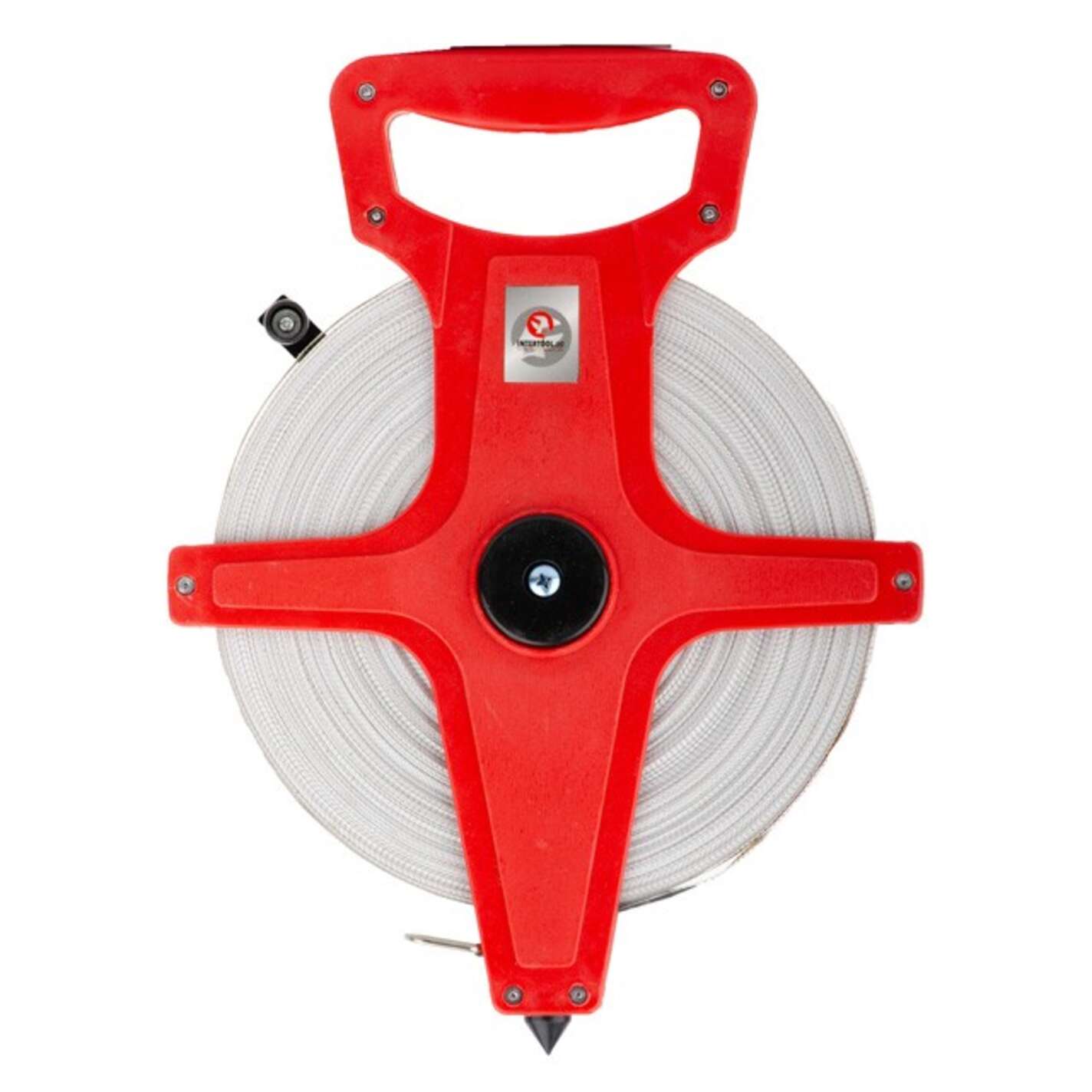 Рулетка геодезическая с полотном из стекловолокна 100 м*13 мм INTERTOOL