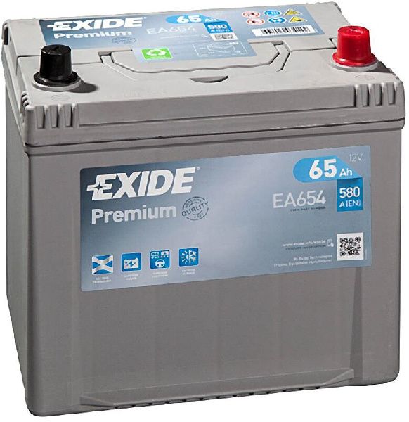 Акумулятор 65Ah-12v Exide PREMIUM (230х173х222), R, EN580, Азія (тип кріплення Korean B1)