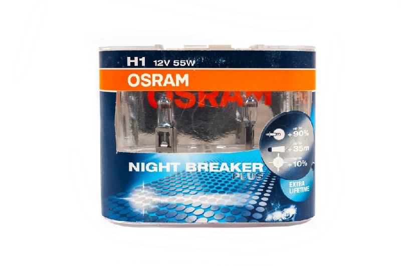 Лампа головного світла Osram H1 55W 64150NBP Night Breaker Plus