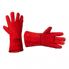 Замшевая перчатка красная