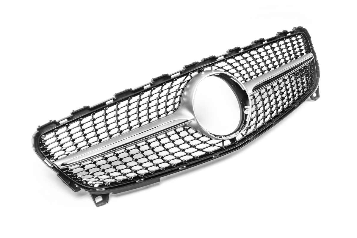 Передня решітка Diamond SIlver (2015-2018) для Mercedes A-class W176 рр