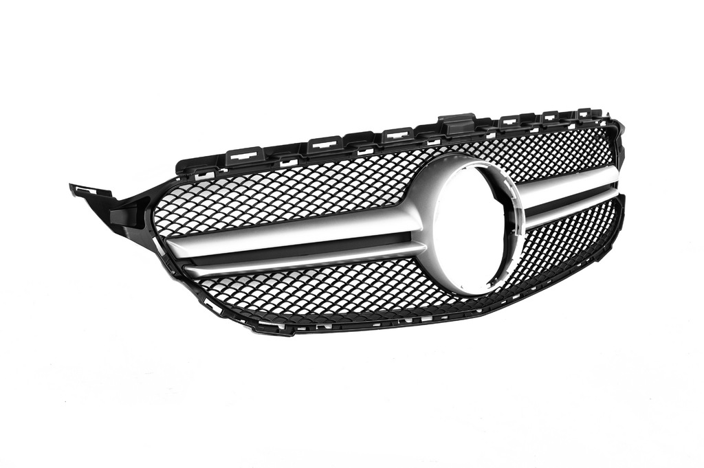 Передня решітка AMG Silver (для Avantgarde/AMG-Line/C43 AMG) 2014-2018, без камери для Mercedes C-сlass W205 рр
