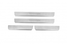 Накладка на пороги Carmos V2 (4 шт, нерж) Hyundai Santa Fe 2 2006-2012 рр.