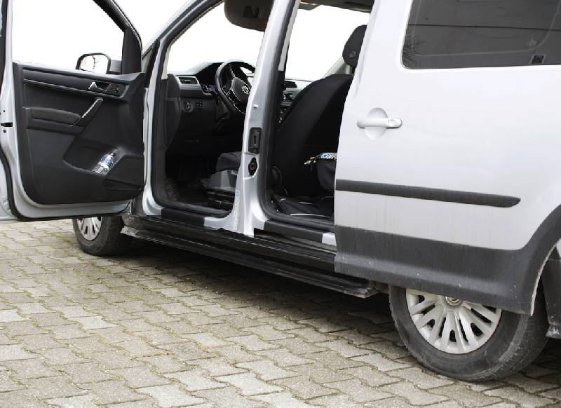 Накладки на дверні пороги EuroCap (2 шт., ABS) Volkswagen Caddy 2015-2020 рр.