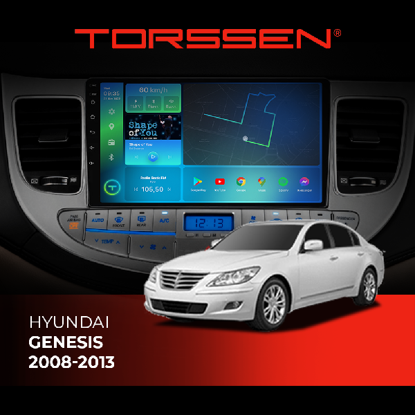 Штатна магнітола Torssen Hyundai Genesis 2008-2013 F98256 4G Carplay DSP
