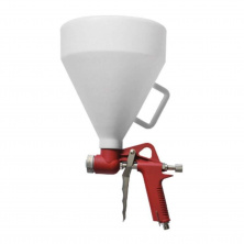 Пистолет для нанесения штукатурки пневматический, 4-8 мм, В/Б пластиковый, 7000 мл. 3-6 бар
