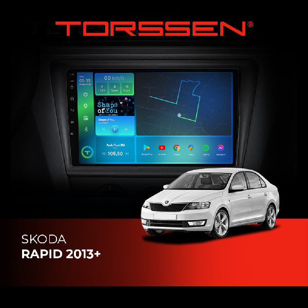 Штатна магнітола Torssen Skoda Rapid 2013+ F9464 4G Carplay DSP