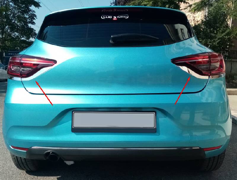 Накладки на задні ліхтарі (2 шт, нерж) Renault Clio V 2019- рр.