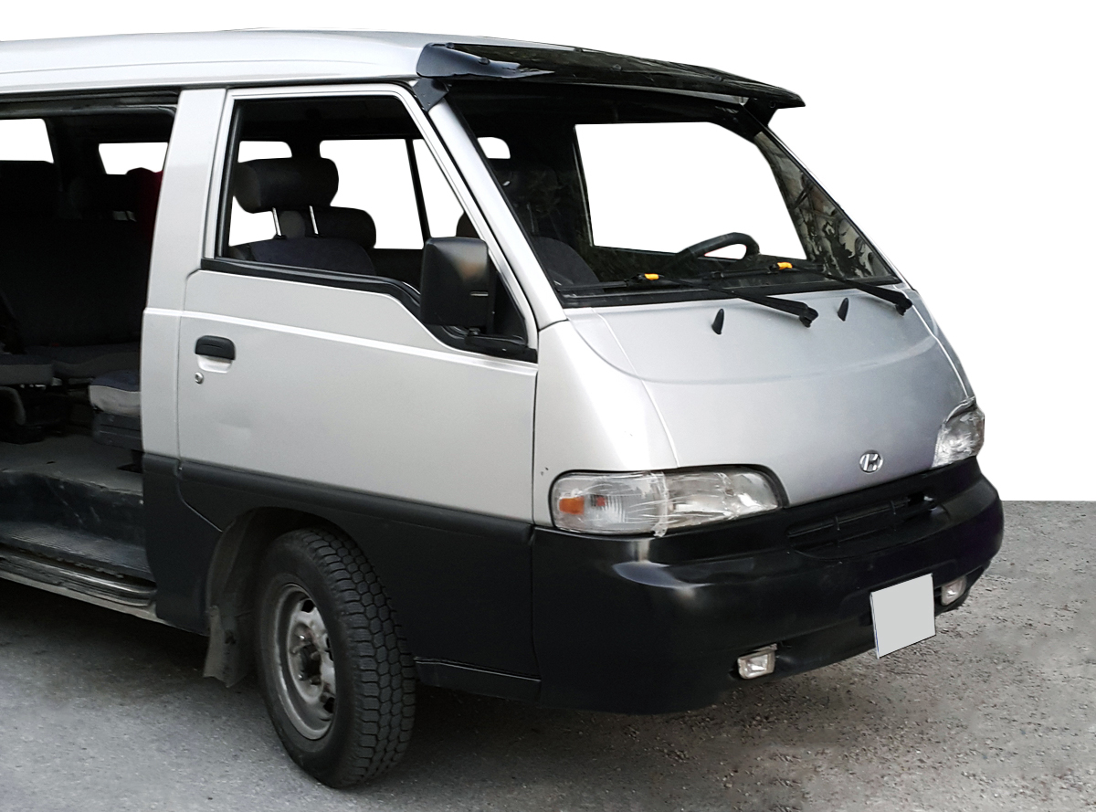 Козирьок на лобове скло (чорний глянець, 5мм) для Hyundai H100