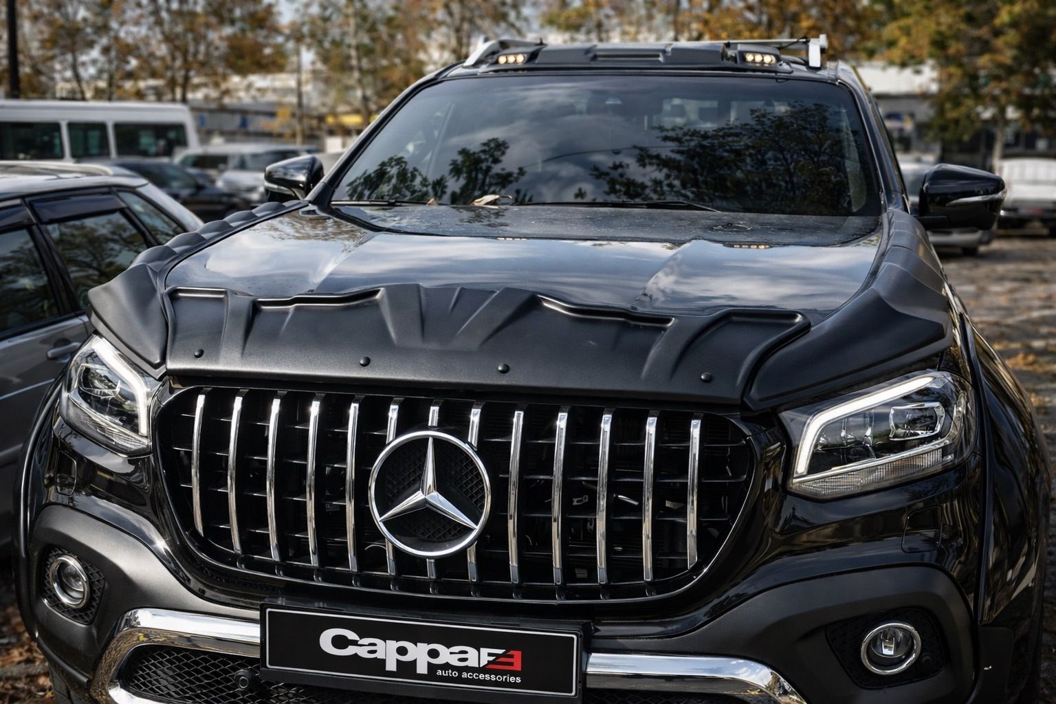 Комплект накладок на капот DRAGON (3 шт) Mercedes X class 2017-2020 гг.