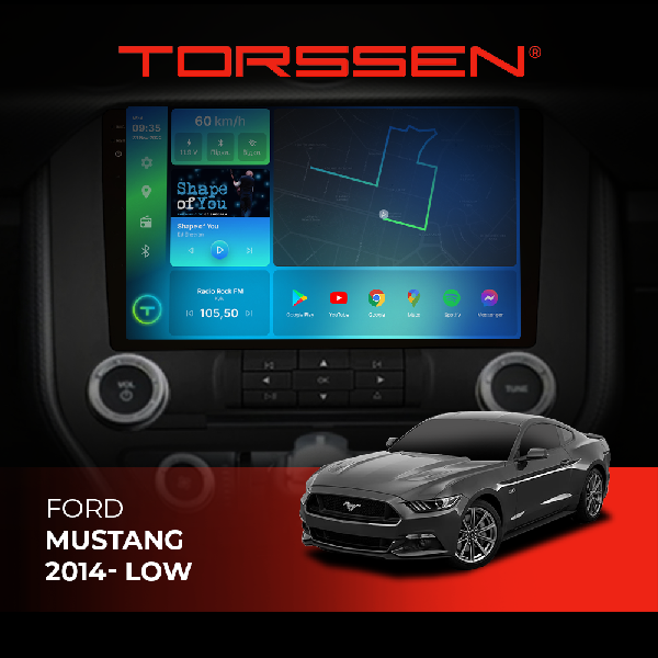 Штатна магнітола Torssen 2K Ford Mustang 2014-low F9464 4G Carplay DSP
