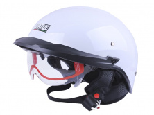 Шолом-каска (mod:MD-513-1) (білий глянсовий із прозорим склом, size L) VIRTUE AMG