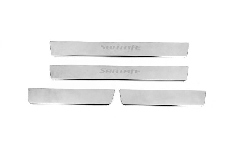 Накладка на пороги Carmos V2 (4 шт, нерж) Hyundai Santa Fe 2 2006-2012 рр.