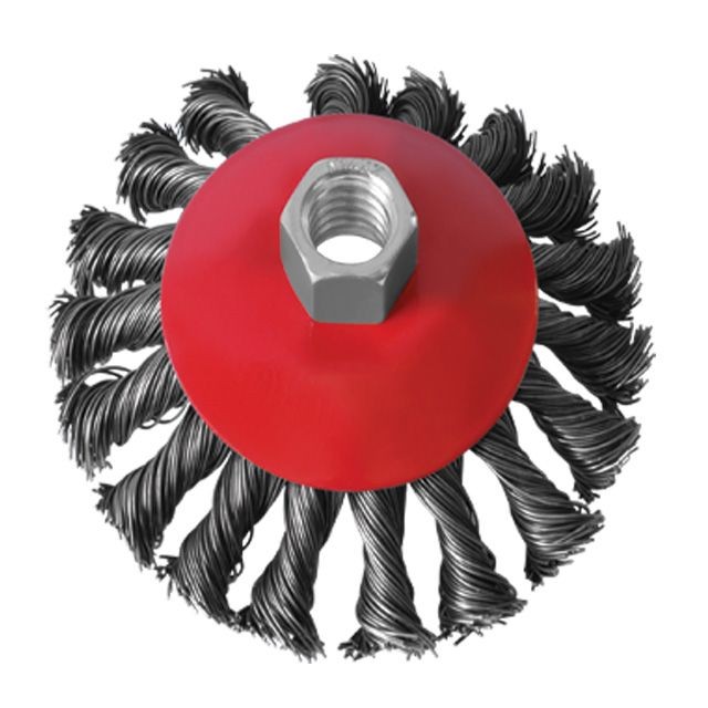 Щетка конусная 100 мм, для УШМ, М14 (пучки витой проволоки) LIR