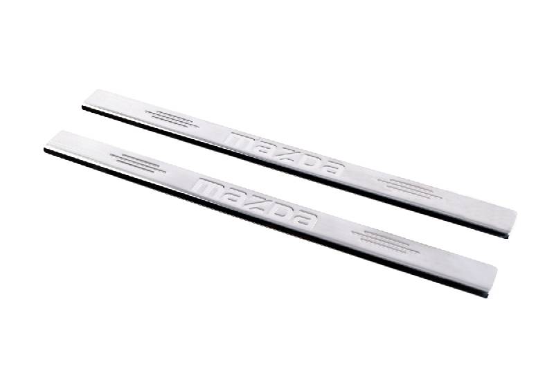 Накладка на пороги Carmos (нерж) V-1 4 накладки V-1 Mazda 2 2003-2007 рр.