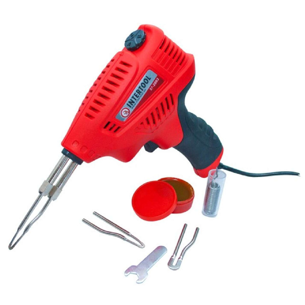 Паяльник импульсный с трансформатором 200 Вт, 230 В, 3 режима, с комплектом насадок.