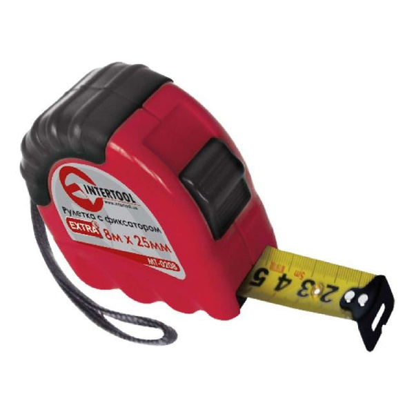 Рулетка с металлическим полотном 10 м x 25 мм EXTRA INTERTOOL