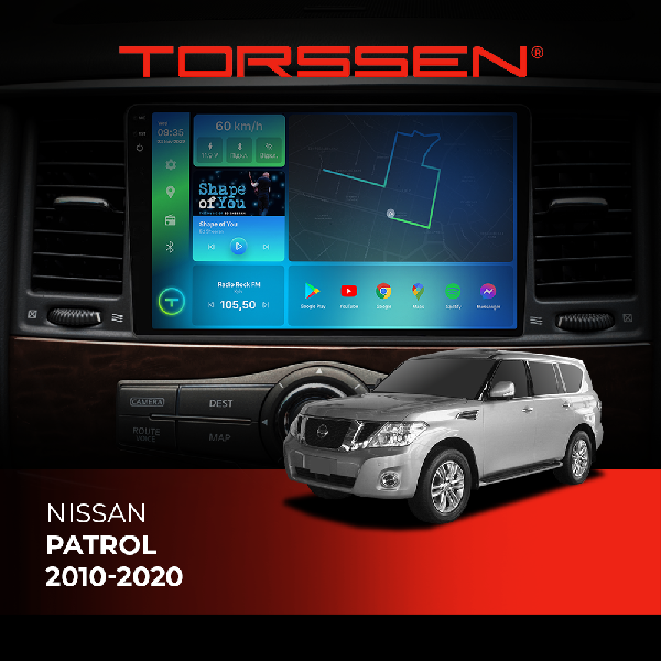 Штатна магнітола Torssen 2K DTS Nissan Patrol 10-20 F10432 4G Carplay DSP