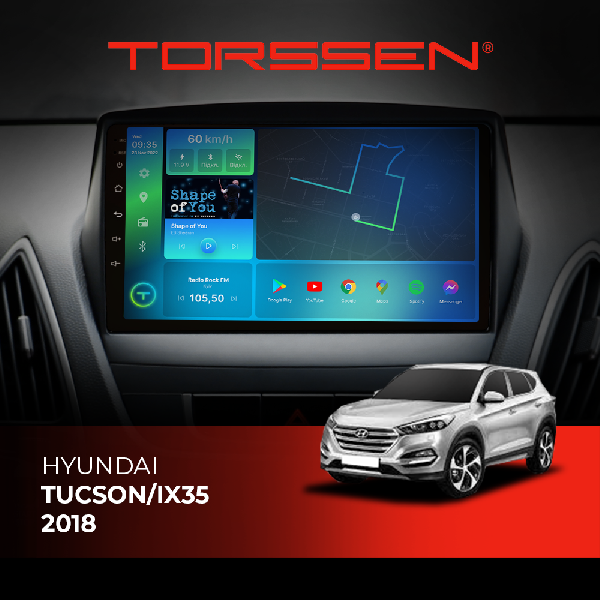 Штатна магнітола Torssen Hyundai Tucson/IX35 18- F9432 4G Carplay DSP
