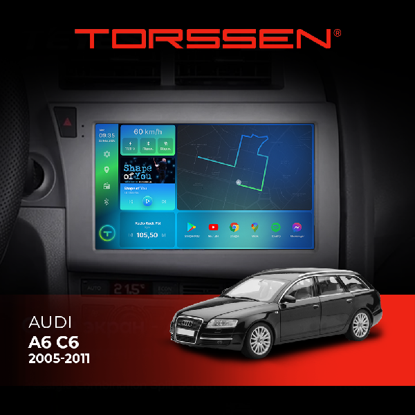 Штатна магнітола Torssen Audi A6 C6 2005-2011 NF9