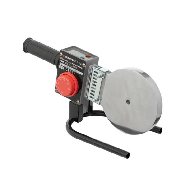 Паяльник для пластиковых труб, 1500 Вт, 0-300°C, насадки 75, 90, 110 мм, металлический кейс.