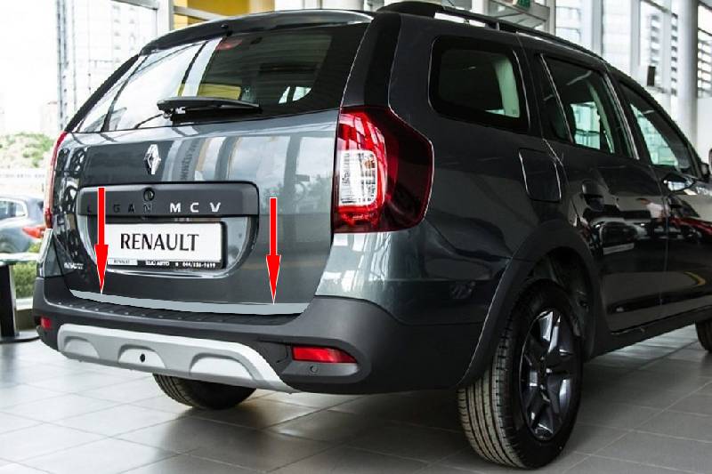 Кромка багажника (нерж) Carmos - Турецька сталь Renault Logan MCV 2013-2022 рр.