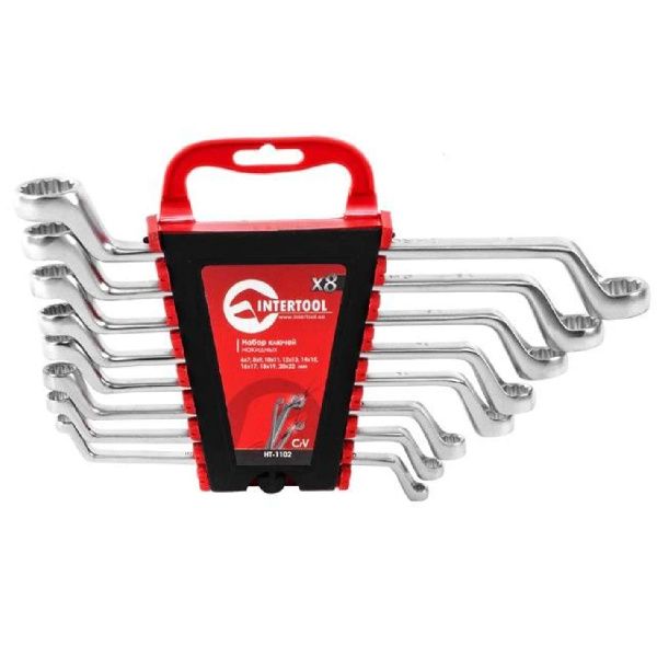 Набір ключів накидних 8 шт, 6-22 мм CrV INTERTOOL