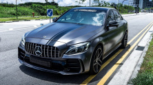 Комплект обвісів з повним заднім бампером (дизайн Black Mamba C63GT) для Mercedes C-class W205 2014-2021 рр