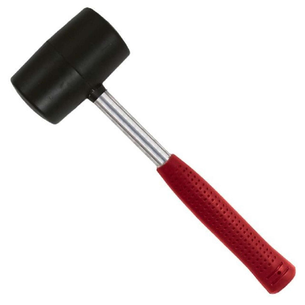 Киевлянка резиновая 900 г, 90 мм, черная резина, металлическая ручка