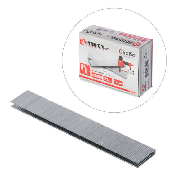 Скоба для степлера РТ-1612 22мм (18GA) 5,7(5,8)x1,25x1,0мм 5000ед/упак.