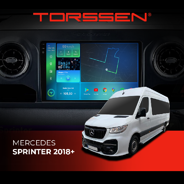 Штатна магнітола Torssen 2K Mercedes Sprinter 2018+ F10232 4G Carplay DSP