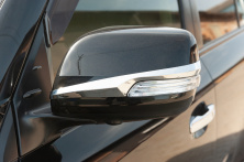 Смужки на дзеркала (2 шт, хром) для Toyota Land Cruiser Prado 150 2009-2023 рр