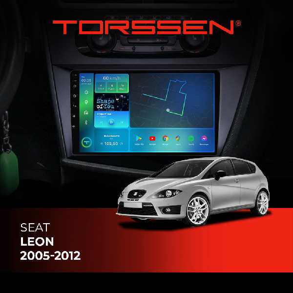 Штатна магнітола Torssen Seat Leon 05-12 NF9 Carplay