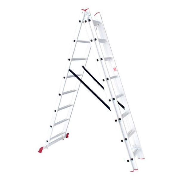 Лестница алюминиевая 3-х секционная универсальная раскладная 3*8ступ. 5.09м INTERTOOL