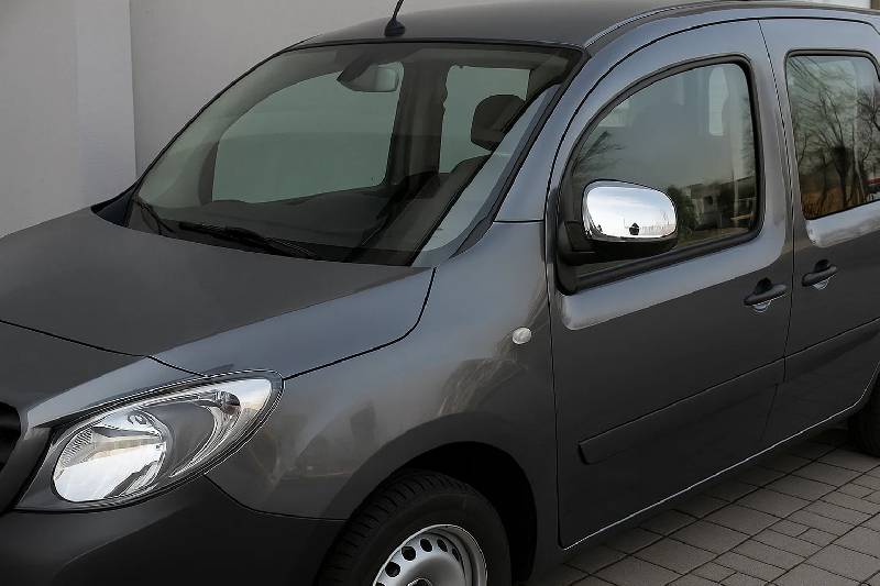 Накладки на дзеркала (2 шт, нерж.) OmsaLine - Італійська нержавійка Mercedes Citan 2013-2021 рр.
