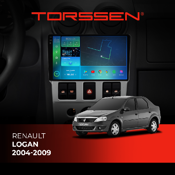Штатна магнітола Torssen 2K Renault Logan 2004-2009 F96128 4G Carplay DSP