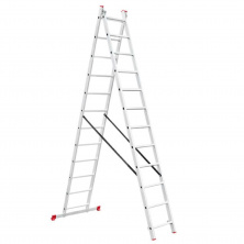 Лестница алюминиевая 2-х секционная универсальная раскладная 2x12 ступ. 5,93 м INTERTOOL