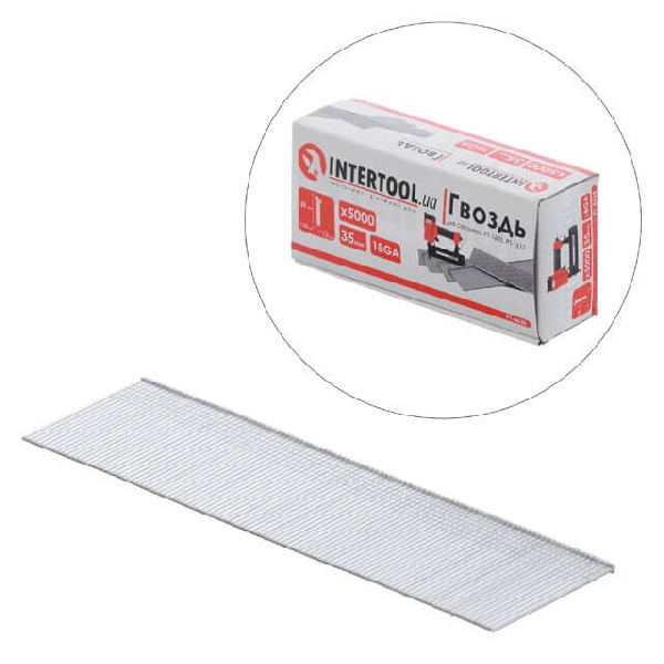 Гвоздь для степлера PT-1603, PT-1612, 35 мм (18GA), 1.0*1.25 мм, 5000 ед/уп.