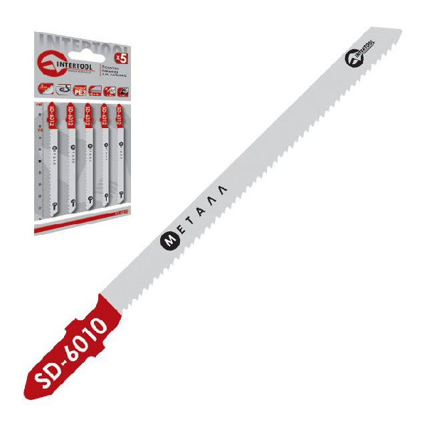 набор полотен 5 ед. для лобзика. Рабочая длина 75 мм, шаг зуба 1,2 мм, для работы с листовым металлом.