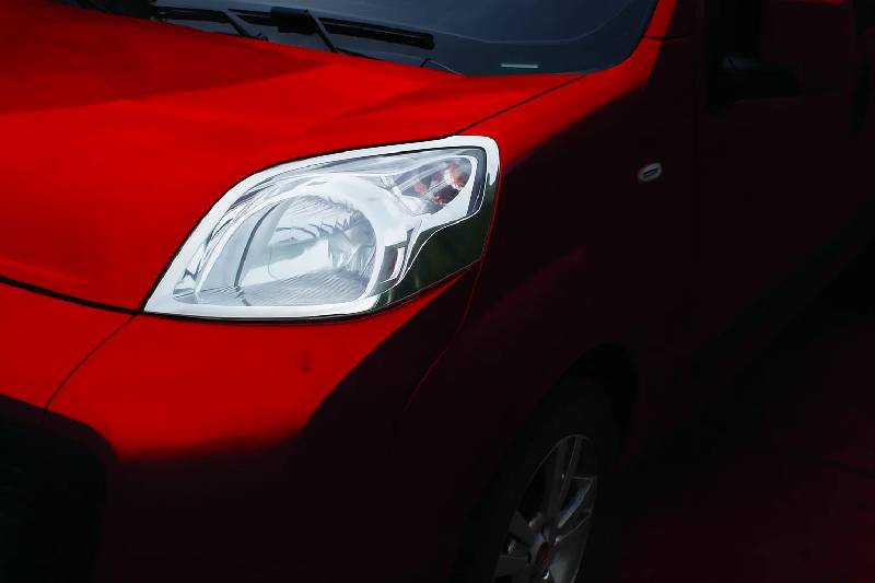 Накладки на фари (2 шт, нерж.) OmsaLine - Італійська нержавійка Fiat Fiorino/Qubo 2008-2024 рр.