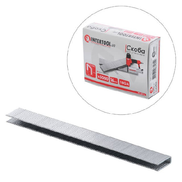 Скоба для степлера РТ-1612 16мм (18GA) 5,7(5,8)x1,25x1,0мм 5000ед/упак.