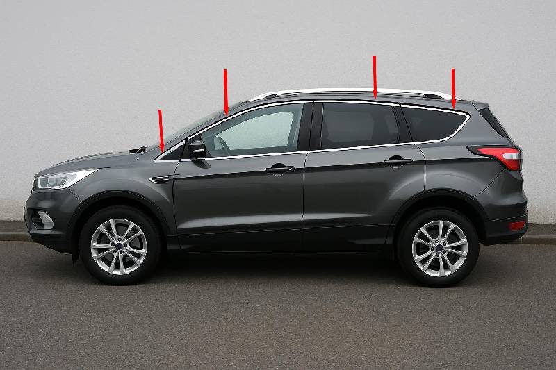 Верхня окантовка скла (12 шт, нерж) Ford Kuga/Escape 2013-2019 рр.