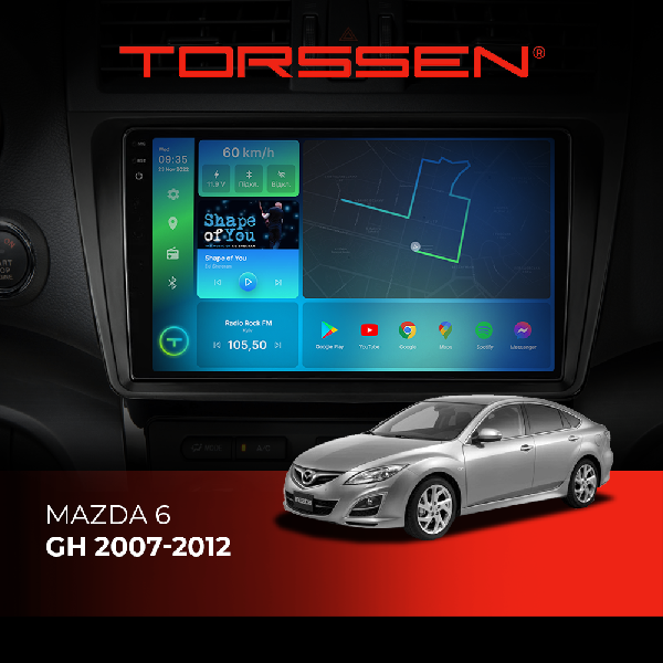 Штатна магнітола Torssen 2K Mazda 6GH 2007-2012 F96128 4G Carplay DSP