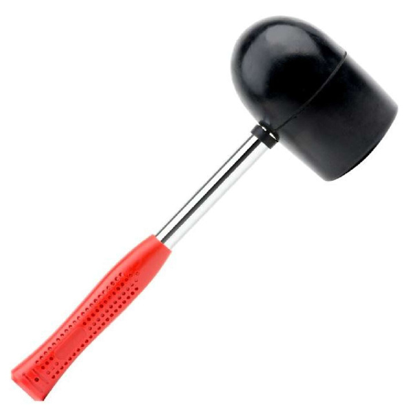 Киевлянка резиновая 1250 г, 90мм. черная резина, металлическая ручка.