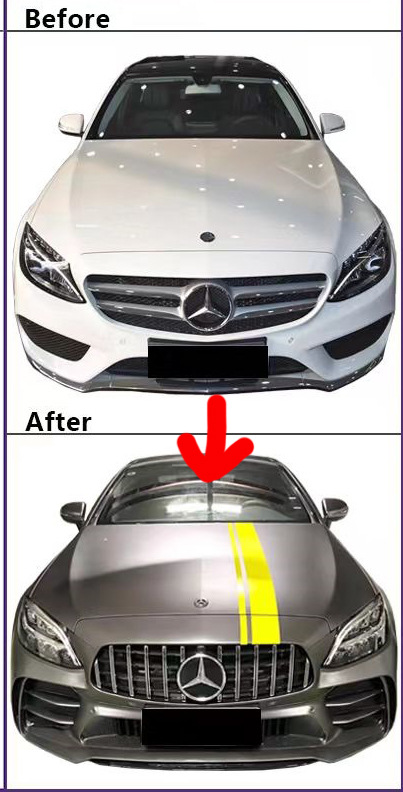 Комплект обвісів з повним заднім бампером (дизайн Black Mamba C63GT) для Mercedes C-class W205 2014-2021 рр