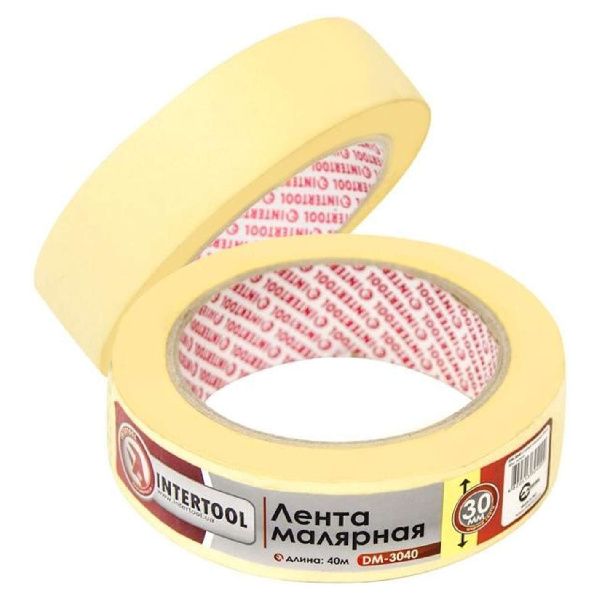 Лента малярная 30 мм, 40 м, желтая