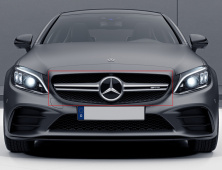 Передня решітка AMG Silver (для Avantgarde/AMG-Line/C43 AMG) 2014-2018, без камери для Mercedes C-сlass W205 рр